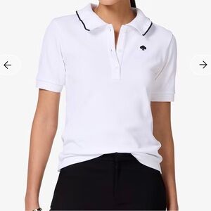 NWT Kate spade White Ruffle polo shirt size medium